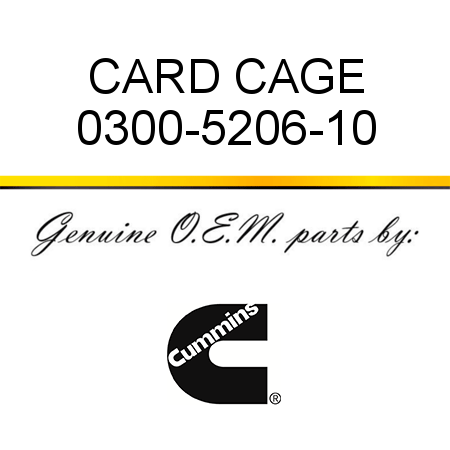 CARD CAGE 0300-5206-10