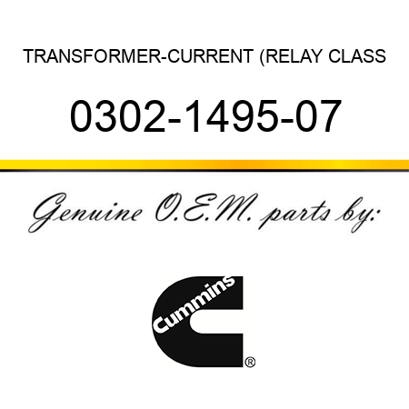 TRANSFORMER-CURRENT (RELAY CLASS 0302-1495-07