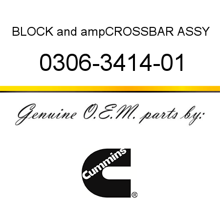 BLOCK&ampCROSSBAR ASSY 0306-3414-01