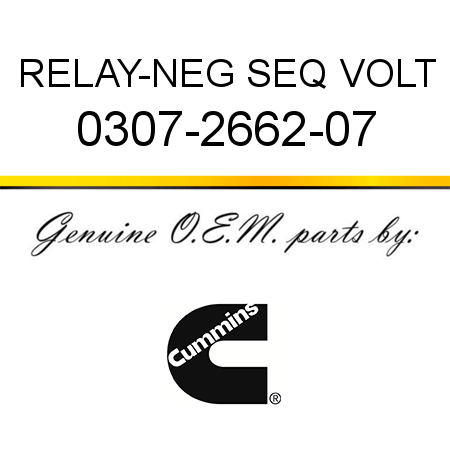 RELAY-NEG SEQ VOLT 0307-2662-07