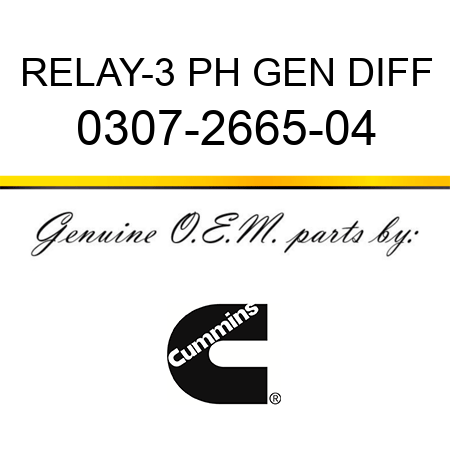 RELAY-3 PH GEN DIFF 0307-2665-04