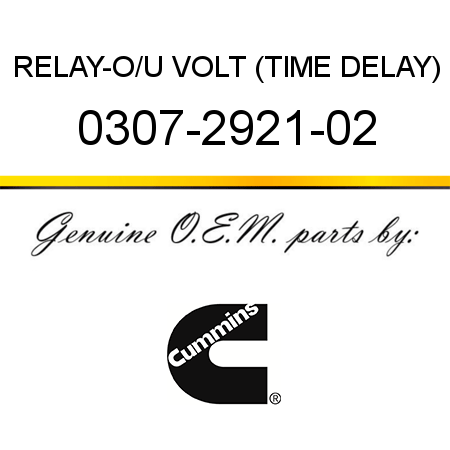 RELAY-O/U VOLT (TIME DELAY) 0307-2921-02
