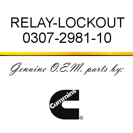 RELAY-LOCKOUT 0307-2981-10