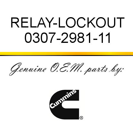 RELAY-LOCKOUT 0307-2981-11