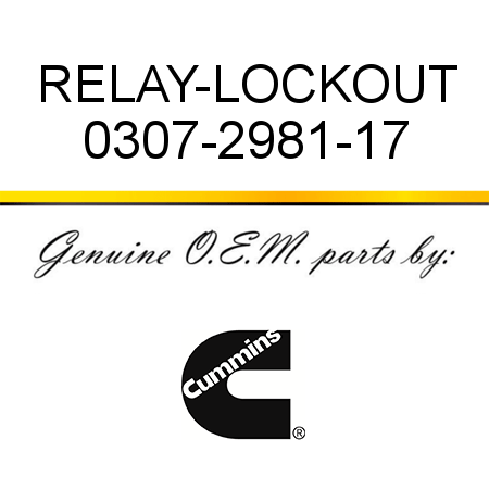 RELAY-LOCKOUT 0307-2981-17