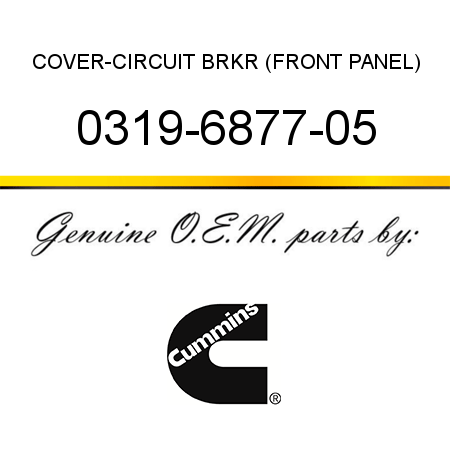 COVER-CIRCUIT BRKR (FRONT PANEL) 0319-6877-05