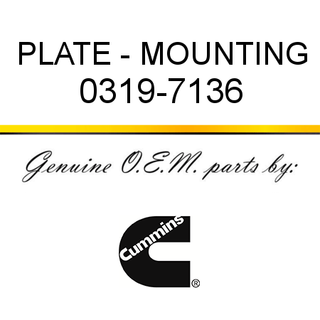 PLATE - MOUNTING 0319-7136