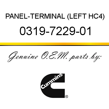 PANEL-TERMINAL (LEFT HC4) 0319-7229-01