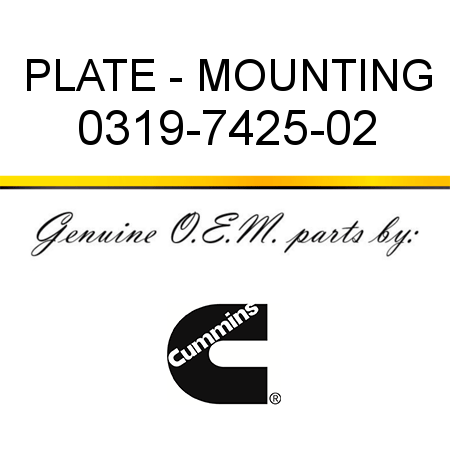 PLATE - MOUNTING 0319-7425-02