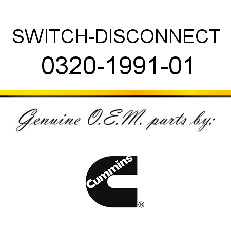 SWITCH-DISCONNECT 0320-1991-01