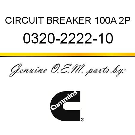 CIRCUIT BREAKER 100A 2P 0320-2222-10