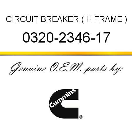 CIRCUIT BREAKER ( H FRAME ) 0320-2346-17