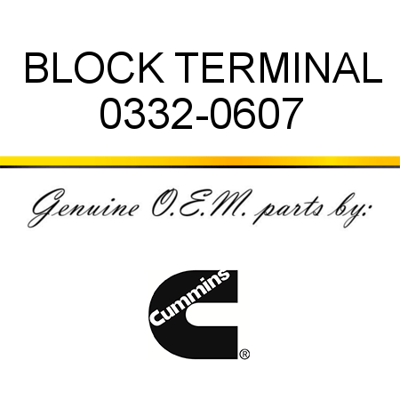 BLOCK TERMINAL 0332-0607
