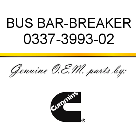 BUS BAR-BREAKER 0337-3993-02