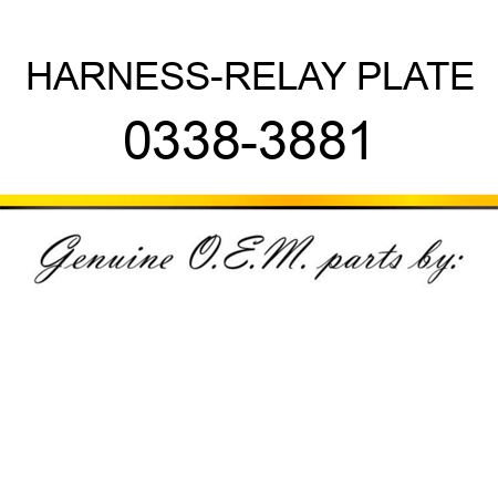 HARNESS-RELAY PLATE 0338-3881