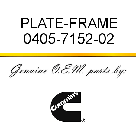 PLATE-FRAME 0405-7152-02