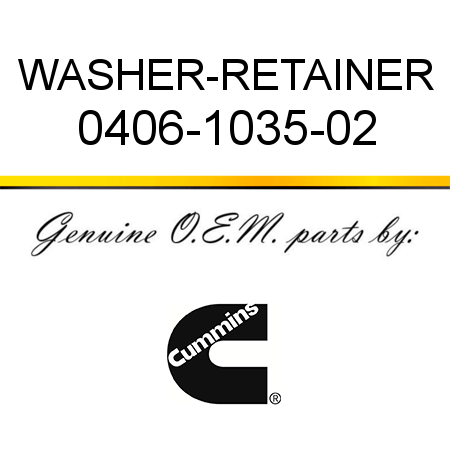 WASHER-RETAINER 0406-1035-02