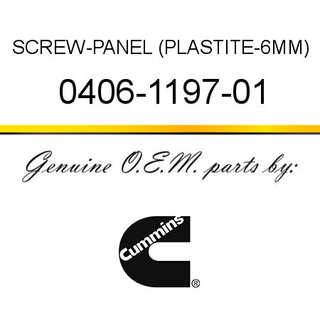 SCREW-PANEL (PLASTITE-6MM) 0406-1197-01