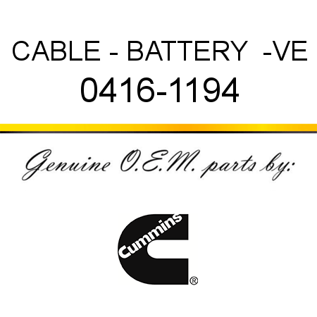 CABLE - BATTERY  -VE 0416-1194