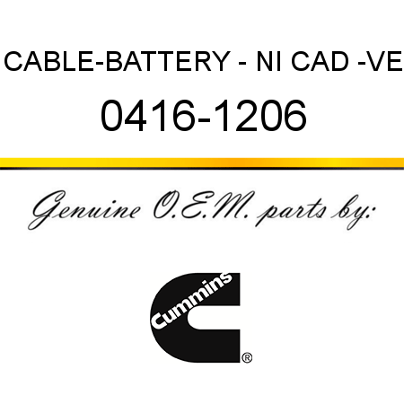 CABLE-BATTERY - NI CAD -VE 0416-1206
