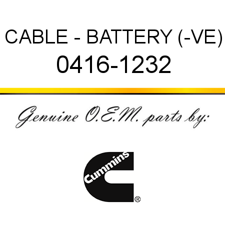 CABLE - BATTERY (-VE) 0416-1232
