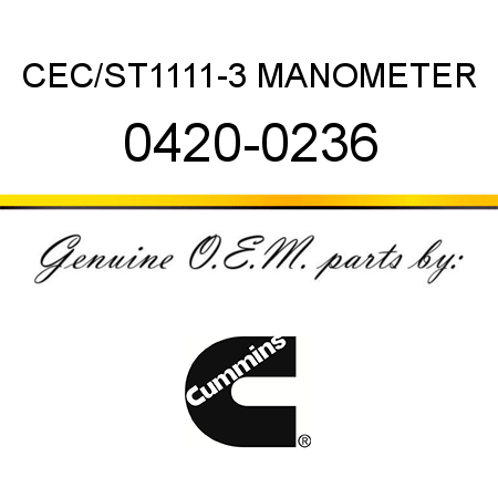 CEC/ST1111-3 MANOMETER 0420-0236