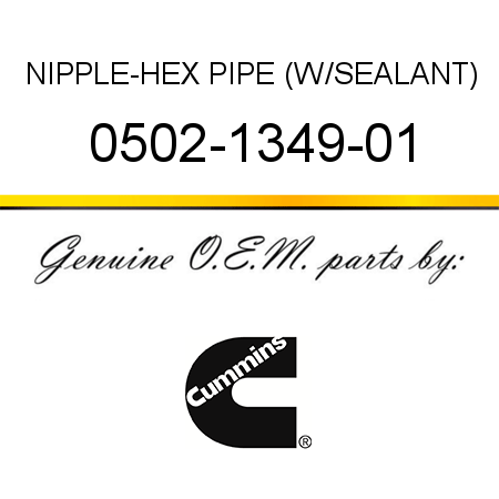 NIPPLE-HEX PIPE (W/SEALANT) 0502-1349-01