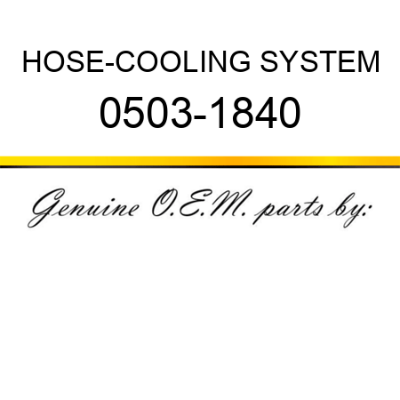 HOSE-COOLING SYSTEM 0503-1840