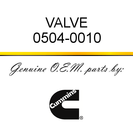 VALVE 0504-0010