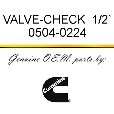 VALVE-CHECK  1/2` 0504-0224
