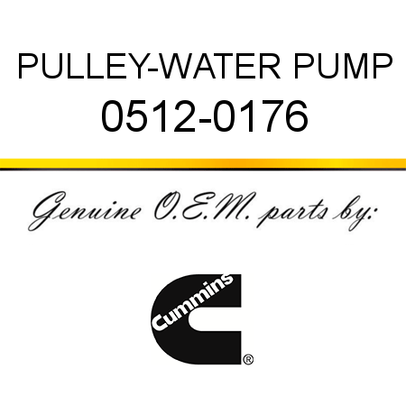 PULLEY-WATER PUMP 0512-0176