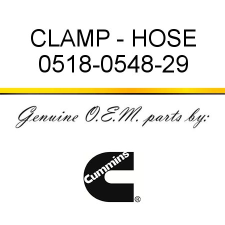 CLAMP - HOSE 0518-0548-29