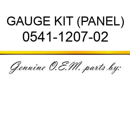 GAUGE KIT (PANEL) 0541-1207-02