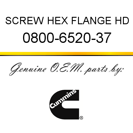 SCREW HEX FLANGE HD 0800-6520-37