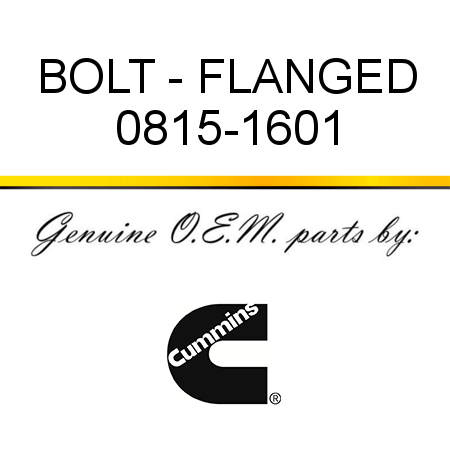 BOLT - FLANGED 0815-1601