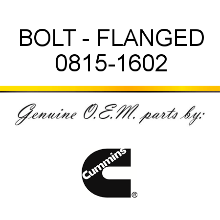 BOLT - FLANGED 0815-1602
