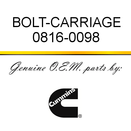 BOLT-CARRIAGE 0816-0098