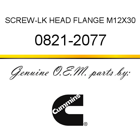 SCREW-LK HEAD FLANGE M12X30 0821-2077