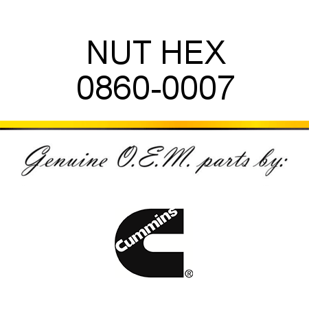 NUT HEX 0860-0007