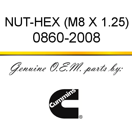 NUT-HEX (M8 X 1.25) 0860-2008