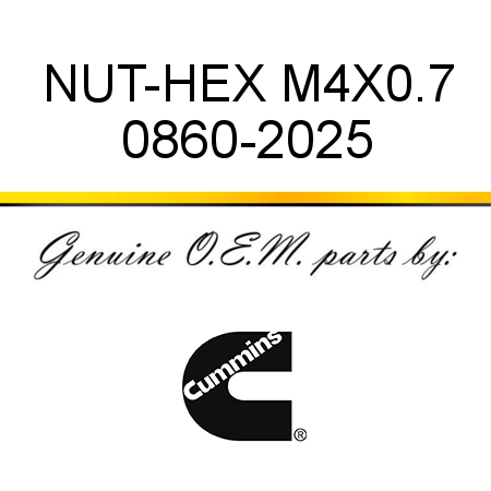 NUT-HEX M4X0.7 0860-2025