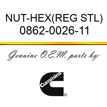 NUT-HEX(REG STL) 0862-0026-11