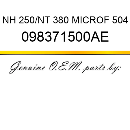 NH 250/NT 380 MICROF 504 098371500AE