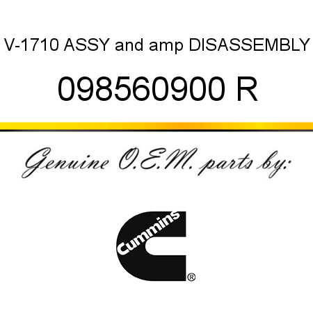 V-1710 ASSY& DISASSEMBLY 098560900 R