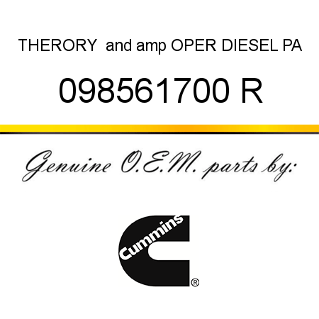 THERORY & OPER DIESEL PA 098561700 R