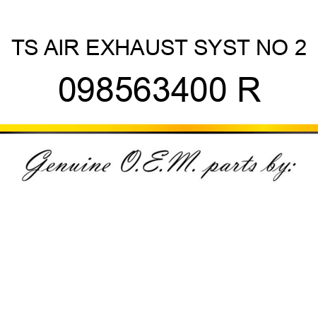 TS AIR EXHAUST SYST NO 2 098563400 R