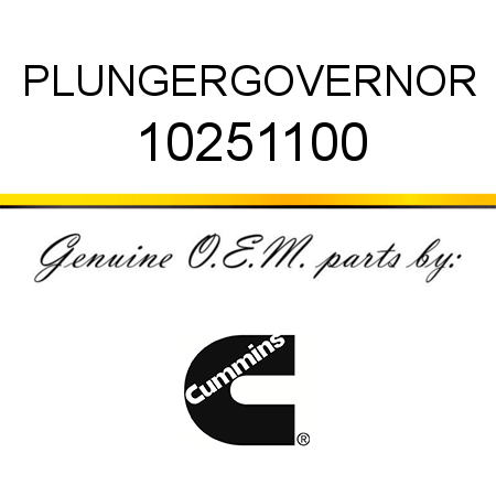 PLUNGER,GOVERNOR 10251100