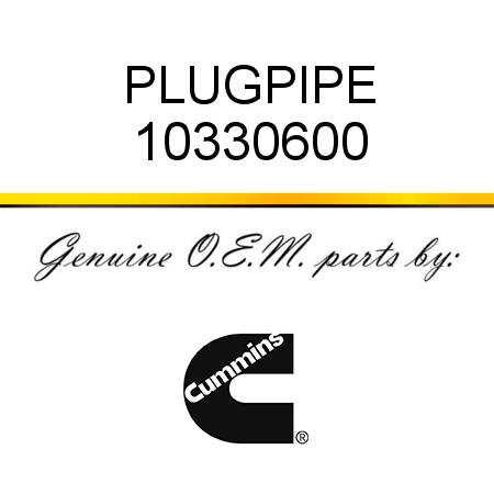 PLUG,PIPE 10330600