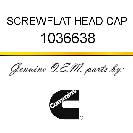 SCREW,FLAT HEAD CAP 1036638