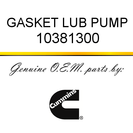 GASKET, LUB PUMP 10381300